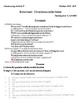Giáo án ôn tập học kỳ 2 môn Tiếng Anh Lớp 6 - Năm học 2018-2019
